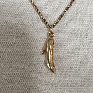 Dior Gold High Heel Shoe Pendant Necklace - Women Jewelry